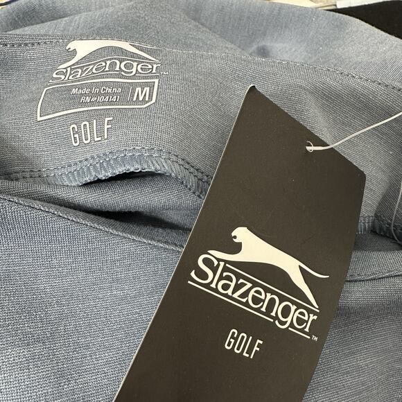 Slazenger Golf Top Womens Medium Blue Grey Funnel Neck Sweatshirt Outdoor Casual - Picture 7 of 10